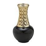 Ficha técnica e caractérísticas do produto Vaso de Ceramica 27cm Preto e Dourado