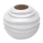 Ficha técnica e caractérísticas do produto Vaso de Cerâmica Branco 21cm Hive Prestige