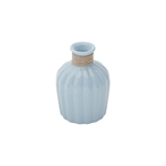 Ficha técnica e caractérísticas do produto Vaso De Cerâmica Com Acabamento Em Vidro Celo Azul Claro
