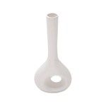 Ficha técnica e caractérísticas do produto Vaso de Cerâmica com Acabamento em Vidro Foccus 12cmx6cmx26cm Rojemac Branco
