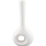 Ficha técnica e caractérísticas do produto Vaso de Cerâmica com Acabamento em Vidro Foccus Branco 12x6x26cm - Prestige