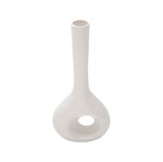 Ficha técnica e caractérísticas do produto Vaso de Cerâmica com Acabamento em Vidro Foccus Branco 12X6X26cm