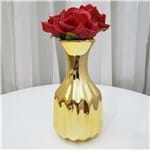 Ficha técnica e caractérísticas do produto Vaso de Cerâmica Dourado 13 Cm