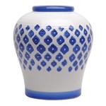 Ficha técnica e caractérísticas do produto Vaso de Cerâmica e D24,5X27,5Cm - Azul e Branco