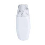 Ficha técnica e caractérísticas do produto Vaso de Cerâmica Long Marble On Top 12cm X 12cm X 30,5cm Urban Branco/Cinza