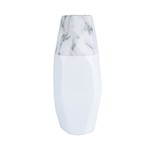 Ficha técnica e caractérísticas do produto Vaso de Cerâmica Long Marble On Top Urban Branco/Cinza