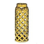 Ficha técnica e caractérísticas do produto Vaso de Cerâmica Reale Dourado 37cm Espressione