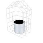 Ficha técnica e caractérísticas do produto Vaso de Metal e Plástico Prata 30,2cm House Urban