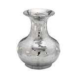 Ficha técnica e caractérísticas do produto Vaso de Vidro 31cm Espelhado Prata