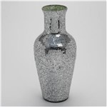 Ficha técnica e caractérísticas do produto Vaso de Vidro 40cm Mosaic Prestige - Prata