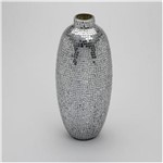 Ficha técnica e caractérísticas do produto Vaso de Vidro 38cm Mosaic Prestige - Prata