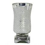 Ficha técnica e caractérísticas do produto Vaso de Vidro 28cm Transparente e Prata Espressione