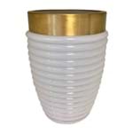 Ficha técnica e caractérísticas do produto Vaso de Vidro Branco Gold Colar Cone Urban