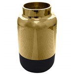 Ficha técnica e caractérísticas do produto Vaso De Vidro Metalizado Dourado E Preto 12,5cm X 12,5cm X 2