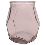 Vaso de Vidro Origami 19cm Rosa - 58305