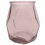 Ficha técnica e caractérísticas do produto Vaso de Vidro Origami 19cm Rosa