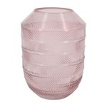 Ficha técnica e caractérísticas do produto Vaso De Vidro Transparente Rosa 16cm X 16cm X 22cm