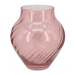 Ficha técnica e caractérísticas do produto Vaso De Vidro Transparente Rosa 18cm X 18cm X 20cm
