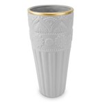 Ficha técnica e caractérísticas do produto Vaso Decorativo em Cerâmica Cinza 25x12,5cm
