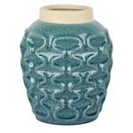 Ficha técnica e caractérísticas do produto Vaso Decorativo De Ceramica Azul Turquesa