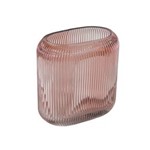 Ficha técnica e caractérísticas do produto Vaso Decorativo em Vidro Rosa - 17x16x9cm