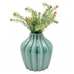 Ficha técnica e caractérísticas do produto Vaso Decorativo Folhas 16cmx14cmx14cm Urban Verde