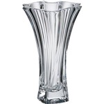 Vaso Decorativo Neptun Acinturado Rojemac Cristal Bohemia Transparente 26,5x16,5x16,5cm