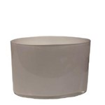 Vaso Decorativo Oval de Vidro Branco, 18X25X9 Cm