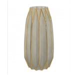 Ficha técnica e caractérísticas do produto Vaso Decorativo Vidro Canelado 30Cmx15cm Mart Collection Nude
