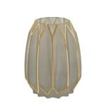 Ficha técnica e caractérísticas do produto Vaso Decorativo Vidro Canelado 19Cmx14cm Mart Collection Nude