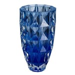 Vaso Diamond Crystal em Cristal Ecológico 28Cm Azul - 57940