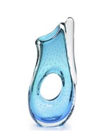 Ficha técnica e caractérísticas do produto Vaso Em Cristal Murano Azul Com Esmeralda - São Marcos