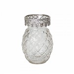 Ficha técnica e caractérísticas do produto Vaso em Vidro Diamond Prata - Soul Home