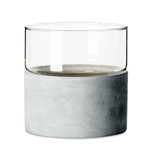 Ficha técnica e caractérísticas do produto Vaso em Vidro e Cimento 14x13cm - Mart