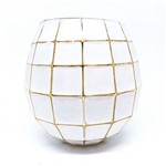 Ficha técnica e caractérísticas do produto Vaso Little Squares Branco e Dourado 17.5cm - Urban