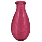 Ficha técnica e caractérísticas do produto Vaso Mini Solitário Vidro Vermelho Listra Horizontal 14cm Mimo