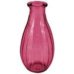 Ficha técnica e caractérísticas do produto Vaso Mini Solitário Vidro Vermelho Listra Vertical 14cm Mimo