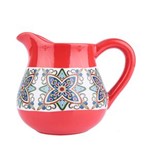 Ficha técnica e caractérísticas do produto Vaso Urban Jar Floral Vintage em Cerâmica 13,6x12,7x15 Cm - Vermelho