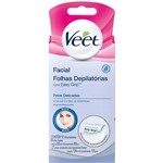 Ficha técnica e caractérísticas do produto Veet Cera Facial Pele Delicada 12 Folhas