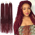 Ficha técnica e caractérísticas do produto 1Packs/Lot Synthetic Fiber Soft Faux Locs With Curly Ends Braids 20Inch 100g/Pack 24Roots Synthetic Soft Lock Crochet Hair Extensions