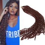 Ficha técnica e caractérísticas do produto Hot! 20 inch black Curly Faux Locs crochet Hair 1 packs soft Synthetic Crochet Braid Dreadlocks Braiding Hair Extensions for black women