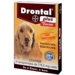 Ficha técnica e caractérísticas do produto Vermífugo Bayer Drontal Plus para Cães Até 10kg Sabor Carne - 4 Comprimidos Até 10kg