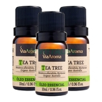 Ficha técnica e caractérísticas do produto Via Aroma Kit 3x Oleo Essencial Tea Tree Melaleuca 10ml
