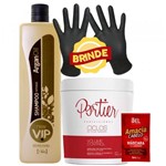 Vip Argan Oil Shampoo Antiresíduos 1L+ Portier Btox Ciclos Tradicional 1Kg+ Brindes - New Vip