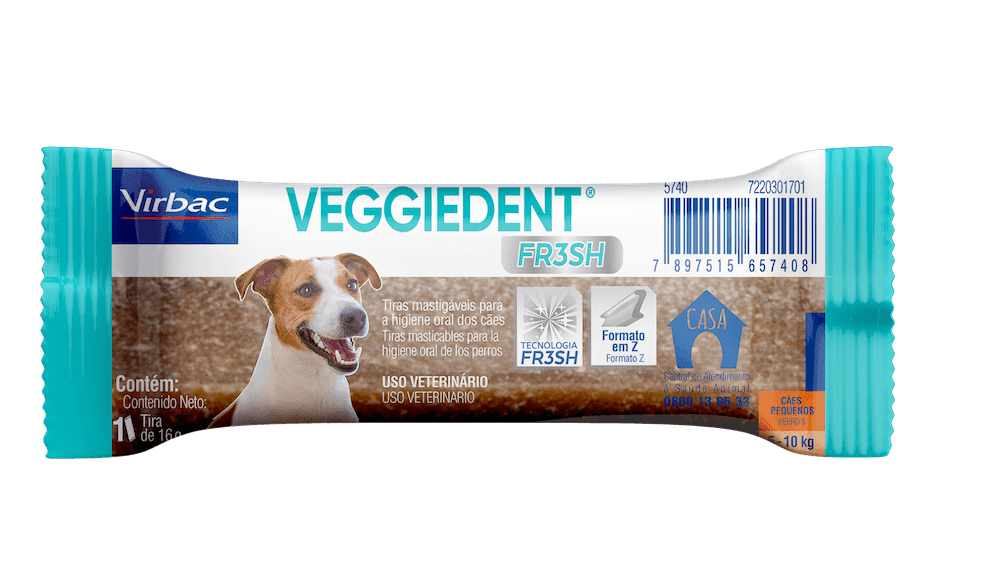 Ficha técnica e caractérísticas do produto Virbac Veggie Dent Fr3Sh Tira Unitária para Cães de 5 a 10Kg