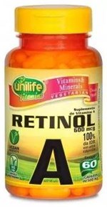 Ficha técnica e caractérísticas do produto Vitamina a - Retinol 500mg - 60 Capsulas - Unilife