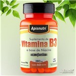 Vitamina B3 (Niacina) 280mg C/60 Cápsulas Apisnutri