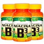 Ficha técnica e caractérísticas do produto Vitamina B3 (Niacina) - 3X 60 Cápsulas - Unilife
