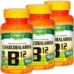 Ficha técnica e caractérísticas do produto Vitamina B12 Cianocobalamina Unilife Combo 3 X 60 Cáp Vegan (Natural)
