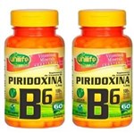 Ficha técnica e caractérísticas do produto Vitamina B6 (Piridoxina) - 2x 60 Cápsulas - Unilife